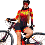 Uniforme Ciclismo Dama Enterizo Azul Con Bandana Gel 9d